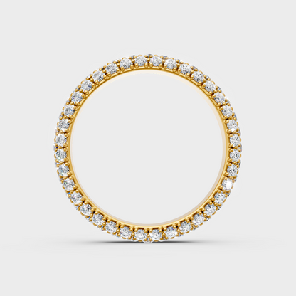 Sustainable Yellow Gold Wedding Band With A Brilliant Round Diamond