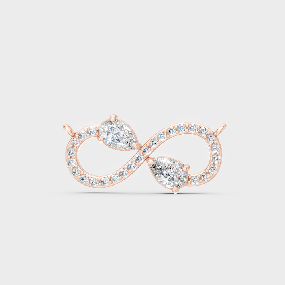 Rose Gold Pear-Cut Lab-Grown Diamond Infinity Pendant For Modern Ethical Luxury