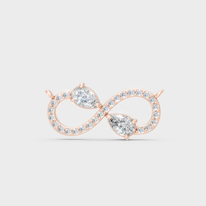 Rose Gold Pear-Cut Lab-Grown Diamond Infinity Pendant For Modern Ethical Luxury