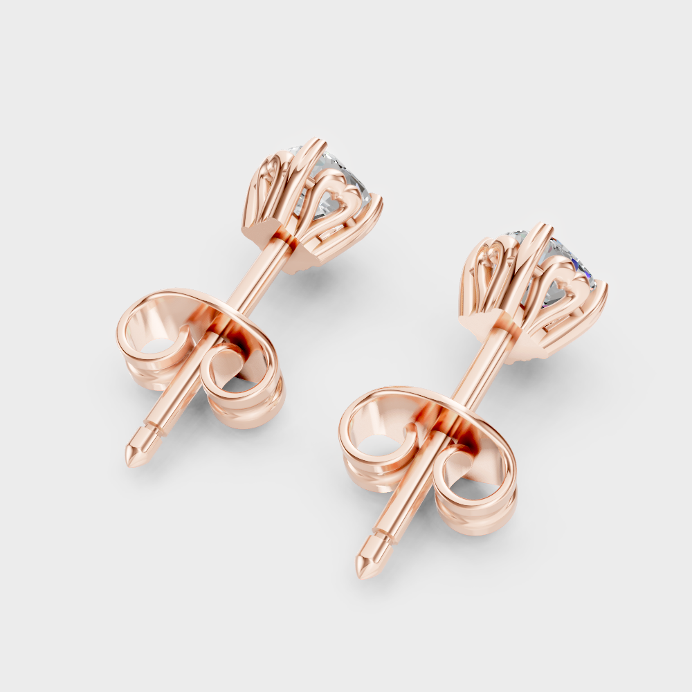 Ethical Luxury 4 Ct Lab Diamond Stud Earrings Rose Gold