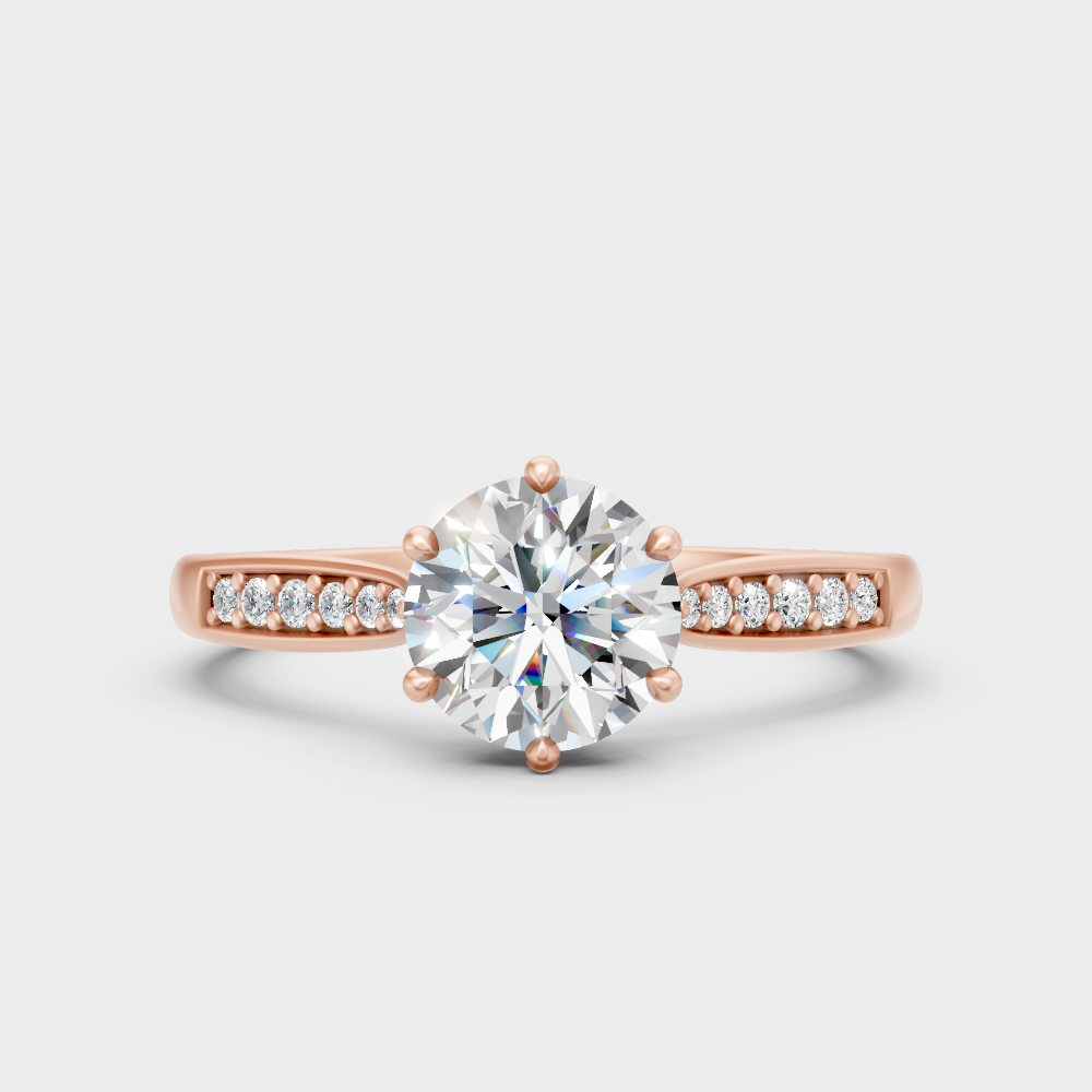 Unique Rose Gold Ring Featuring A Igi Certified Round Lab Diamond Solitaire
