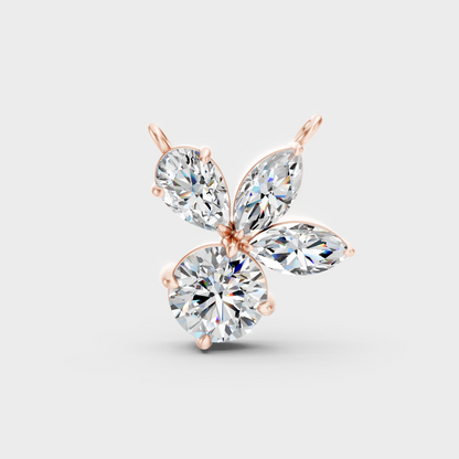  Blush Rose Gold Pendant With Hallmarked Multi-Shape Lab Diamonds