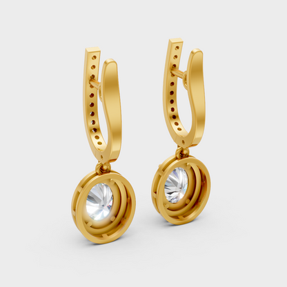 Ethical Lab-Grown Diamond Drop Earrings In Yellow Gold