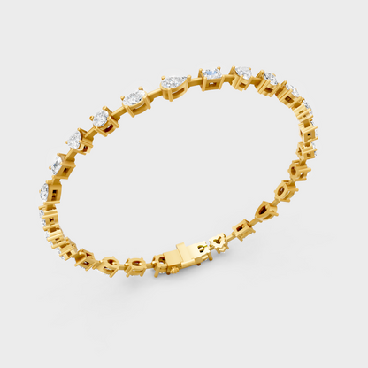 3.99 Ct Multi-Shape Diamond Tennis Bracelet in