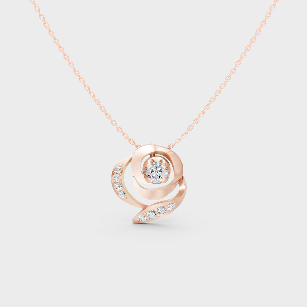 0.35 Ct Round Lab-Grown Diamond Pendant With Chain In Rose Gold