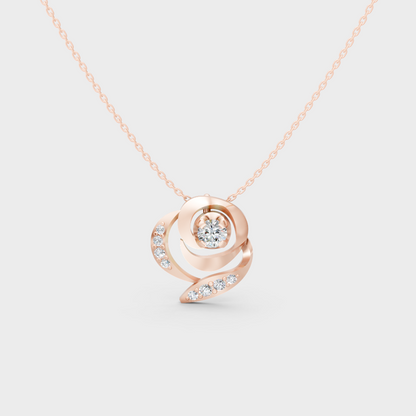 0.35 Ct Round Lab-Grown Diamond Pendant With Chain In Rose Gold