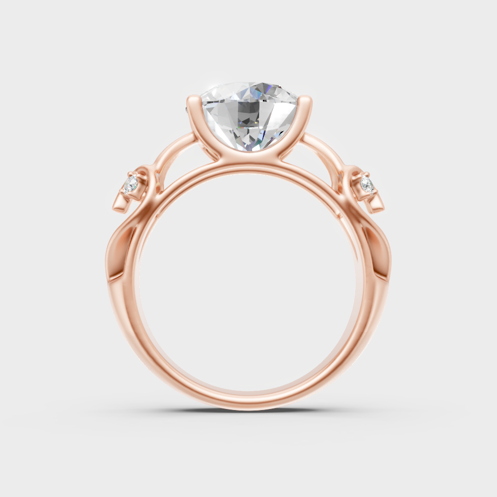 Modern 9K Rose Gold Engagement Ring With A Brilliant Sustainable Round Diamond