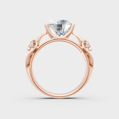 Modern 9K Rose Gold Engagement Ring With A Brilliant Sustainable Round Diamond