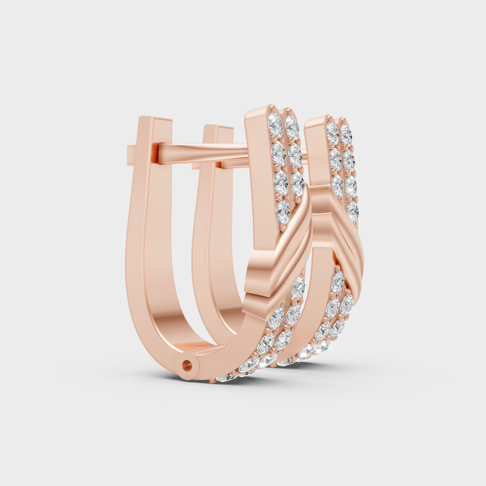 Hallmark Rose Gold Round Cut Lab Diamond Hoop Earrings For Women