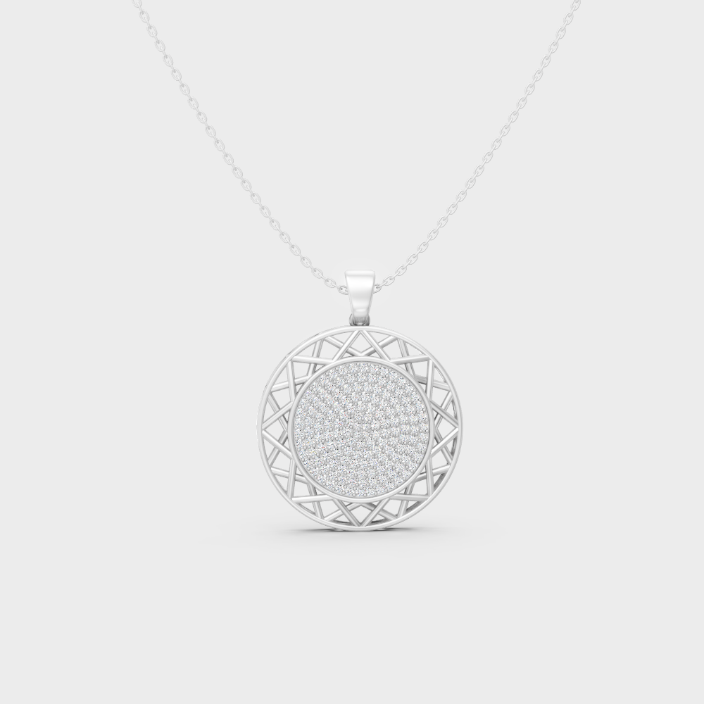 Premium 950 Platinum Round-Cut Lab-Grown Diamond Solo Pendant