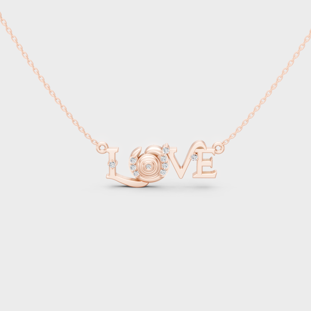 0.09 Ct Round Lab-Grown Diamond Pendant With Chain In Rose Gold
