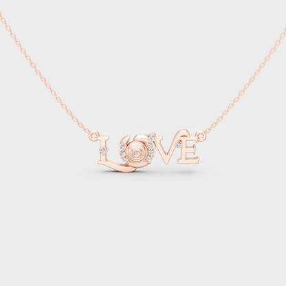 0.09 Ct Round Lab-Grown Diamond Pendant With Chain In Rose Gold