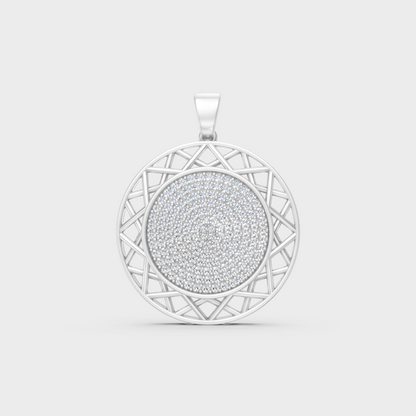 Sleek 18K White Gold Diamond Pendant Featuring A Gli Certified Round Lab Diamond
