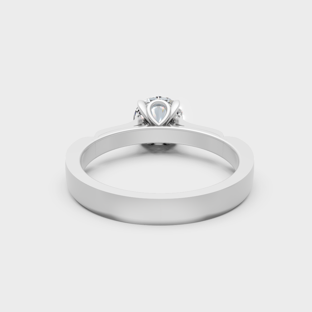  White Gold Round-Shaped Lab-Grown Diamond Ring With Hallmark Gold Quality