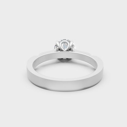  White Gold Round-Shaped Lab-Grown Diamond Ring With Hallmark Gold Quality