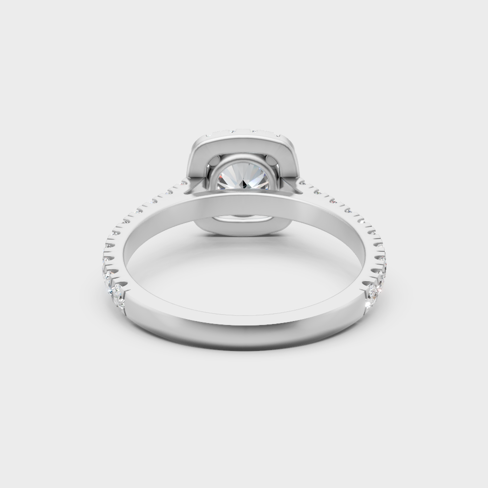 Premium 950 Platinum Halo Ring Showcasing A 1.83 Carat Round Sustainable Diamond