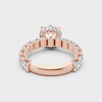 Gli-certified rose gold round-shaped lab diamond ring for a sophisticated, feminine look