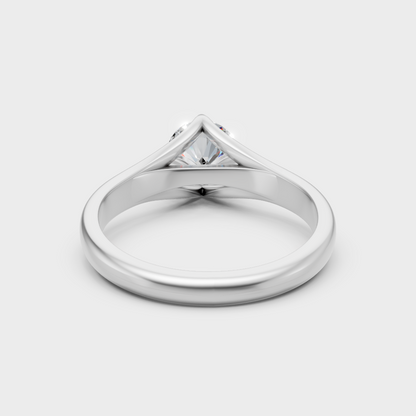 White Gold Round-Shaped Lab-Grown Diamond Ring Available In Sizes