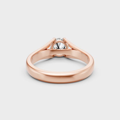 Blush Rose Gold Ring With Hallmarked Round Lab-Grown Diamond Solitaire