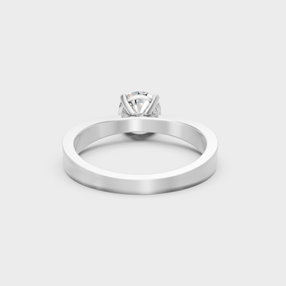 White Gold Round-Shaped Lab-Grown Diamond Ring With Hallmark Gold Quality