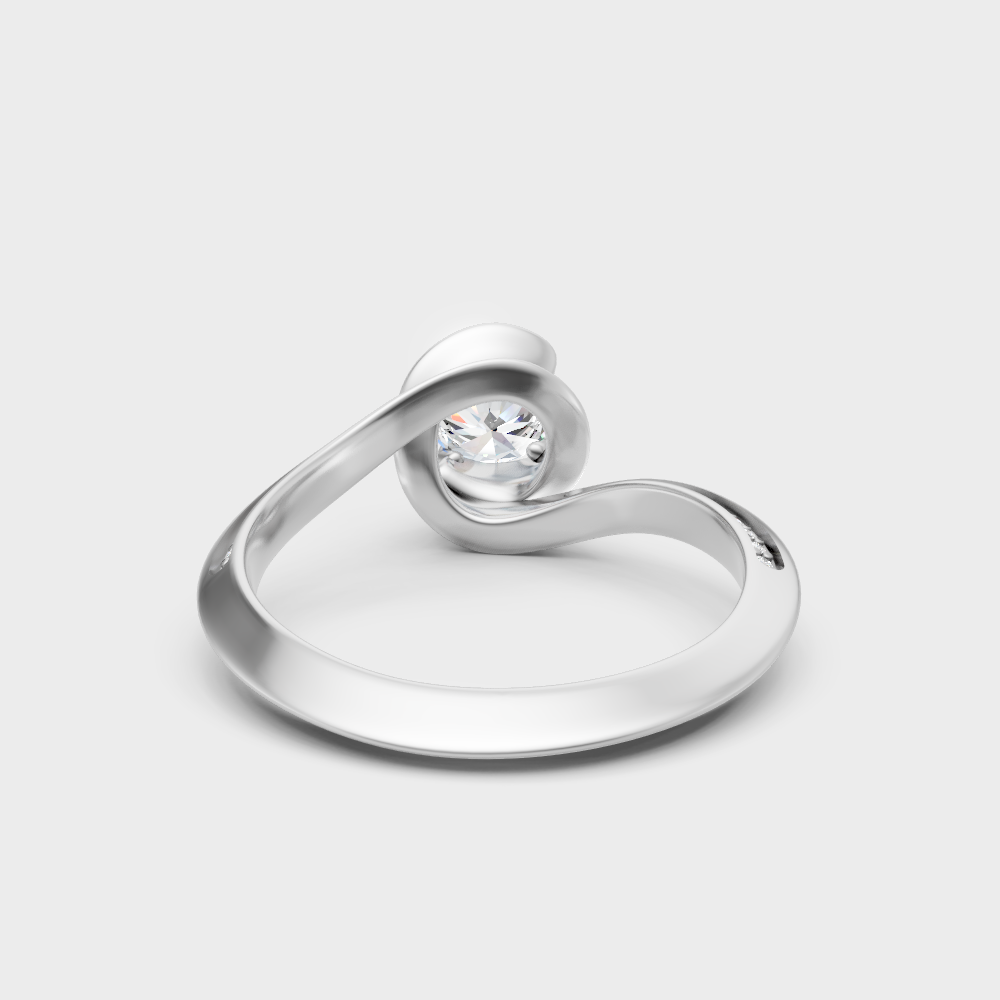  White Gold Round-Shaped Lab-Grown Diamond Halo Ring With Hallmark Quality