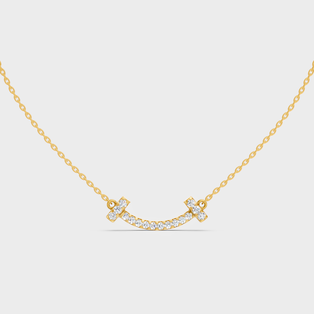 0.38 Ct Round Cut Lab-Grown Diamond Pendant In Yellow Gold