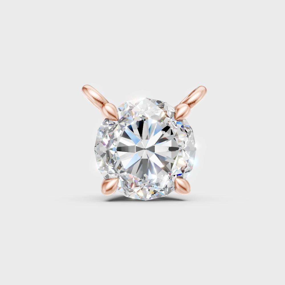 1 Carat Round Lab-Grown Diamond Pendant Rose Gold 18K