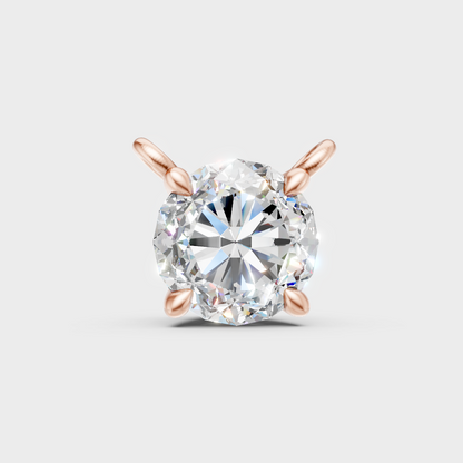 1 Carat Round Lab-Grown Diamond Pendant Rose Gold 18K