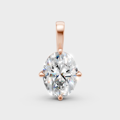 Luxury Oval Diamond Pendant Rose Gold Fine Jewelry