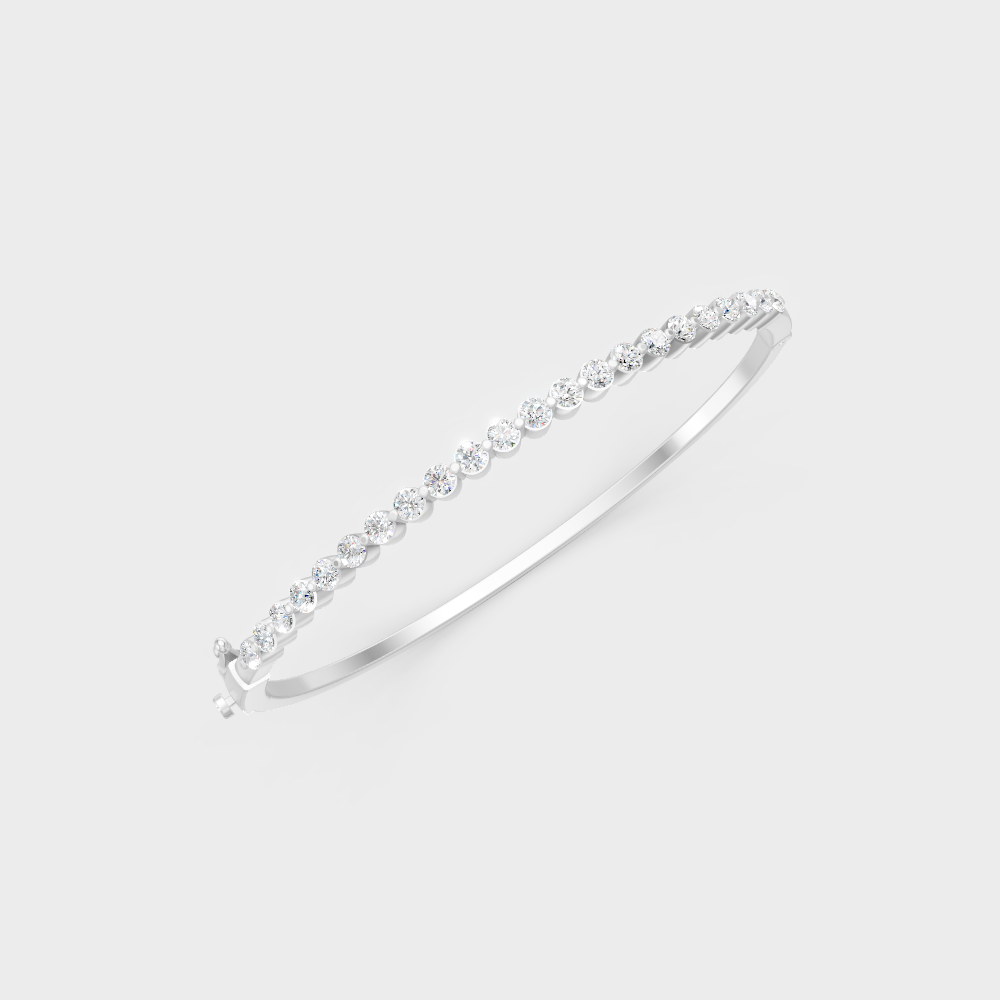 Luxury Round Diamond Kada Bracelet White Gold Jewelry