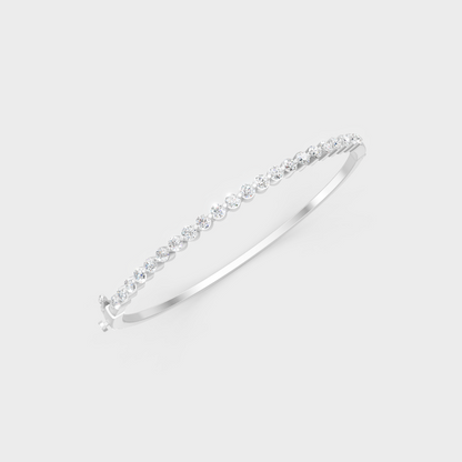 Luxury Round Diamond Kada Bracelet White Gold Jewelry