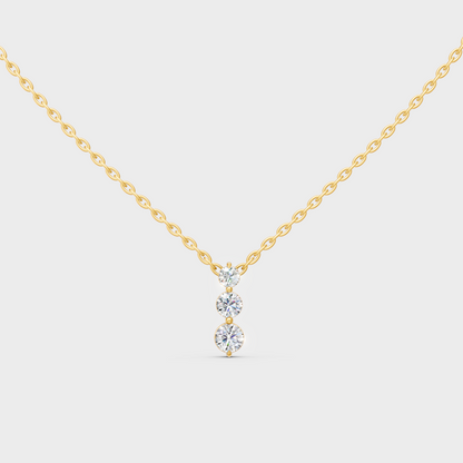 1.11 Ct Round Lab-Grown Diamond Pendant With Chain In Yellow Gold