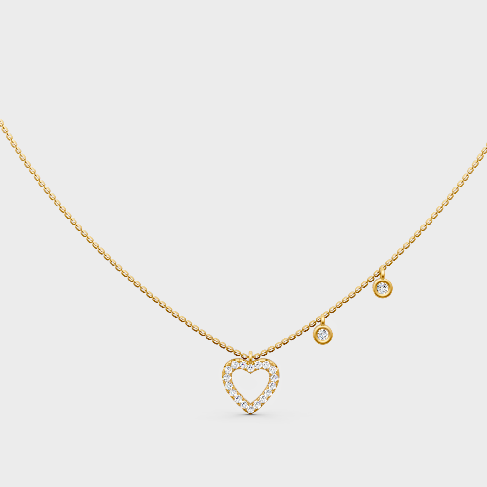 Classic 14K Yellow Gold Solitaire Charm Featuring A Round Lab Diamond