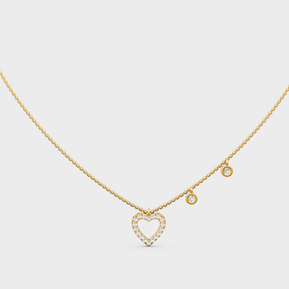 Classic 14K Yellow Gold Solitaire Charm Featuring A Round Lab Diamond