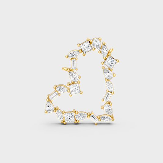 Classic 14K Yellow Gold Pendant Featuring Pear And Baguette Lab Diamonds