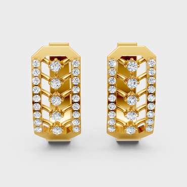 Luxury Yellow Gold Lab-Grown Diamond Hoop Earrings 0.22 Ct Each