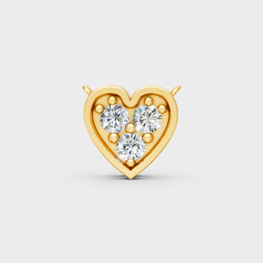 Round Lab-Grown Diamond Pendant Without Chain in
