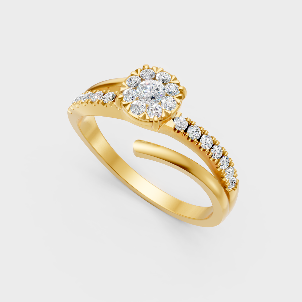 Classic 14K Yellow Gold Solitaire Ring Featuring Round Lab Diamond