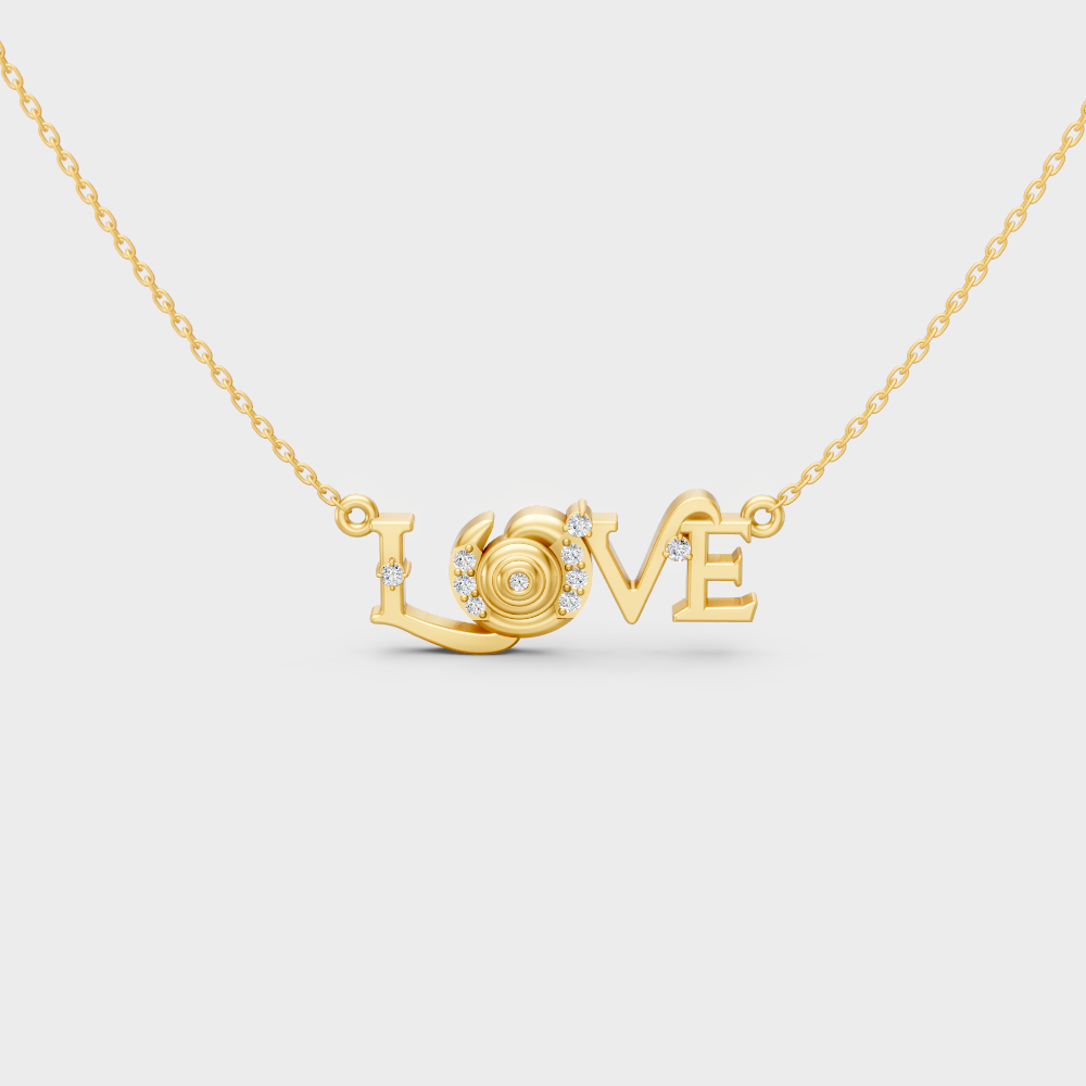 0.09 Ct Round Lab-Grown Diamond Pendant With Chain In Yellow Gold