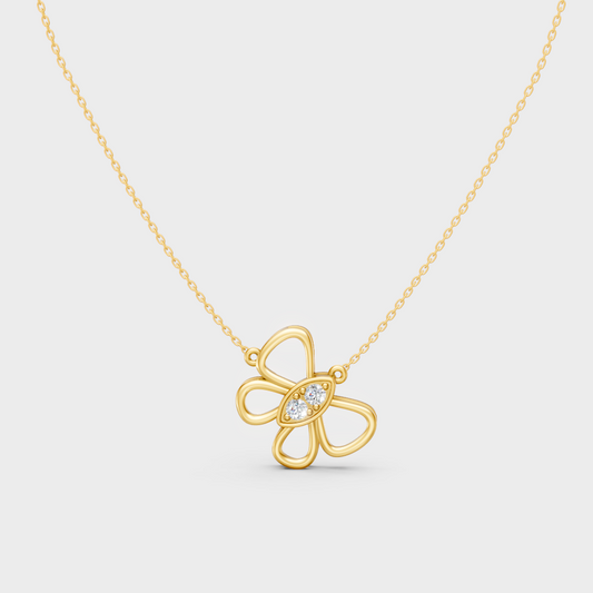 0.16 Ct Round Lab-Grown Diamond Pendant With Chain In Yellow Gold