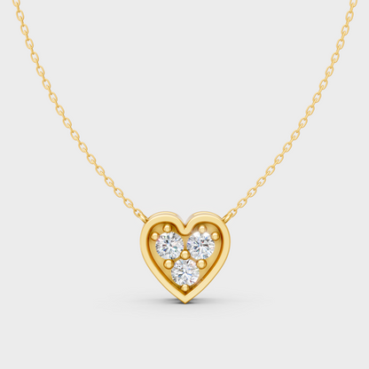 Ethical Lab-Grown Round Diamond Pendant With Chain In Yellow Gold