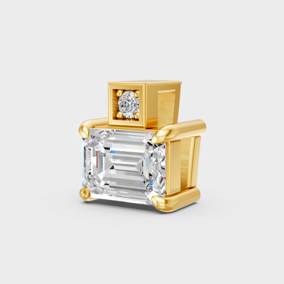 Sustainable Yellow Gold Pendant With Gli Certified Emerald-Cut Lab-Grown Diamonds