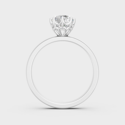 Brilliant Round Lab Diamond Solitaire Ring In 950 Platinum Elegant Finish