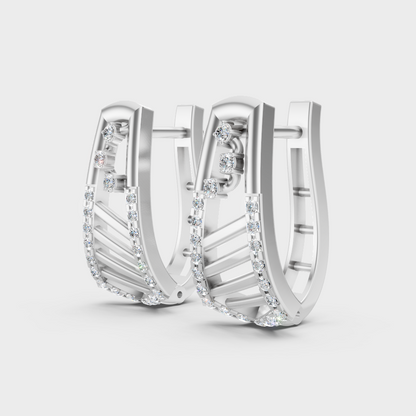 Premium White Gold Lab-Grown Diamond Hoop Earrings 0.18 Ct Each