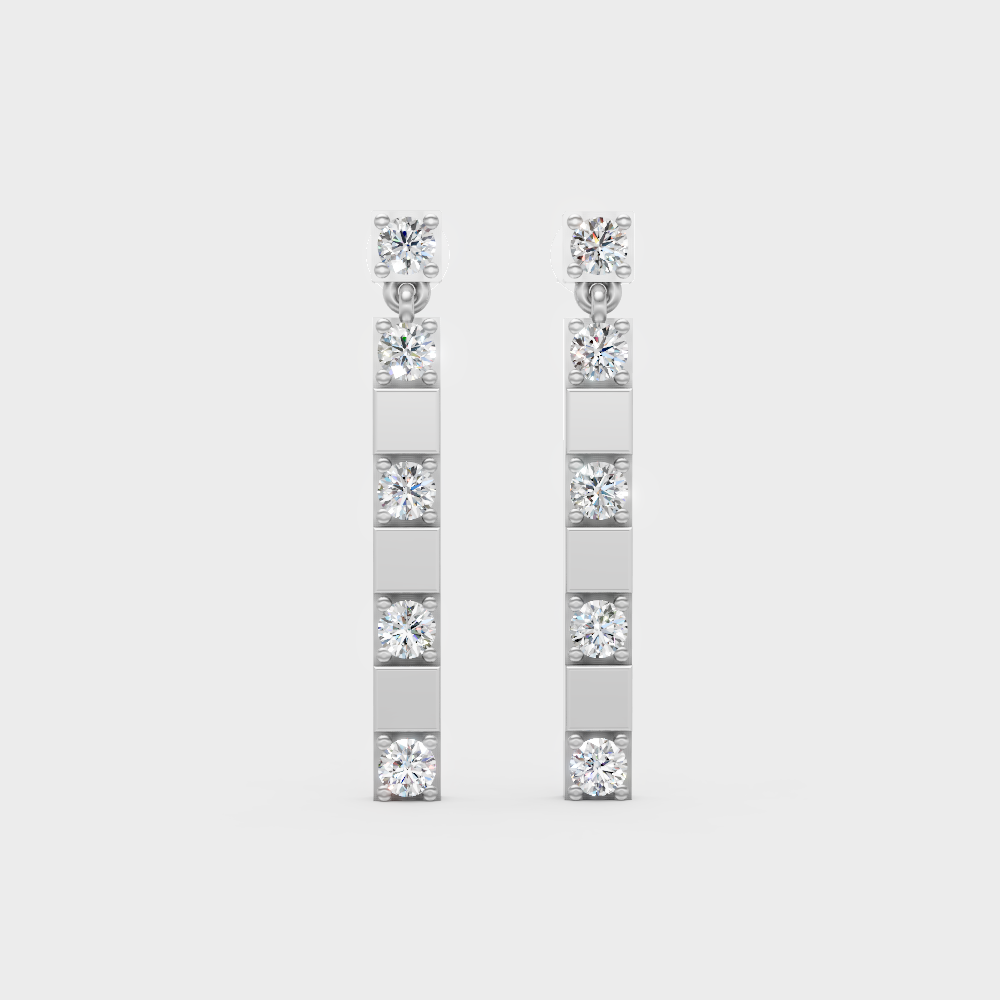 1.10 Ct Round Cut Lab-Grown Diamond Stud Earrings In Hallmark White Gold 14K – GLI Certified