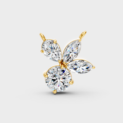 Yellow Gold Multi-Shape Diamond Pendant For A Bold And Ethical Style