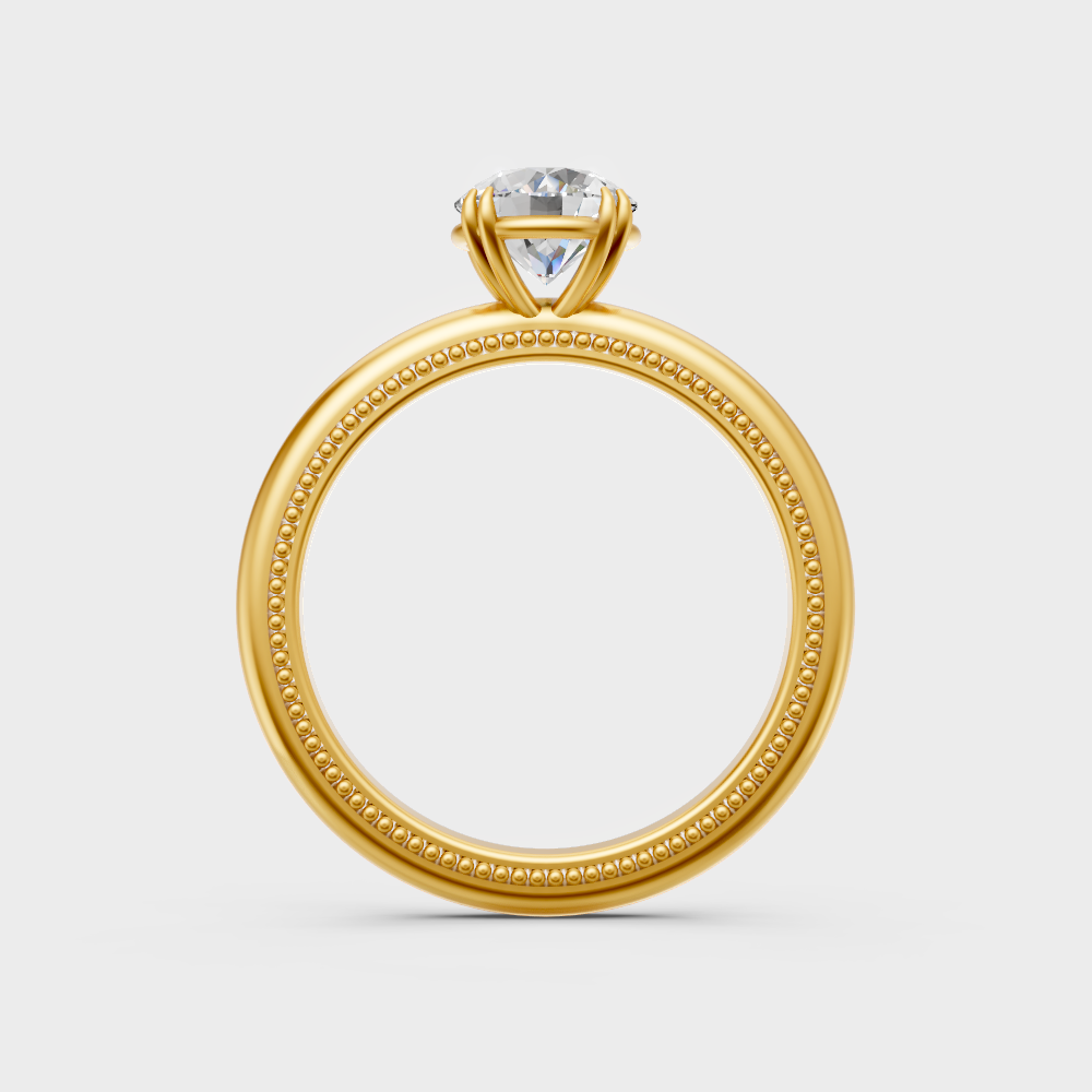 Yellow Gold Round Diamond Ring Available