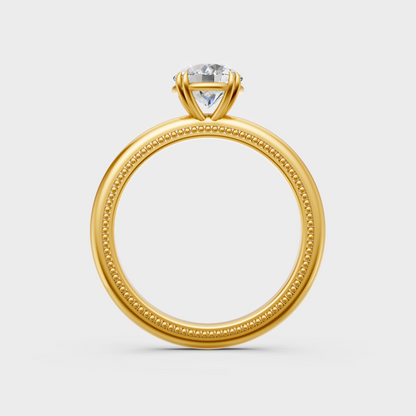 Yellow Gold Round Diamond Ring Available