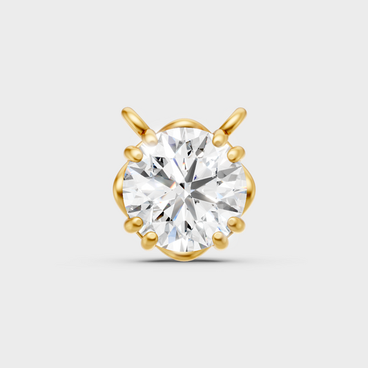 Certified Round Diamond Pendant Yellow Gold Jewelry