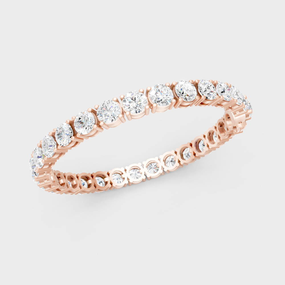 Brilliant Round Cut Diamond Bracelet Rose Gold